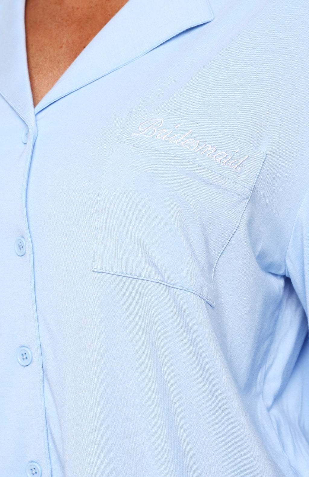 White Fox Bridal Party Long Sleeve Pyjama Set Baby Blue