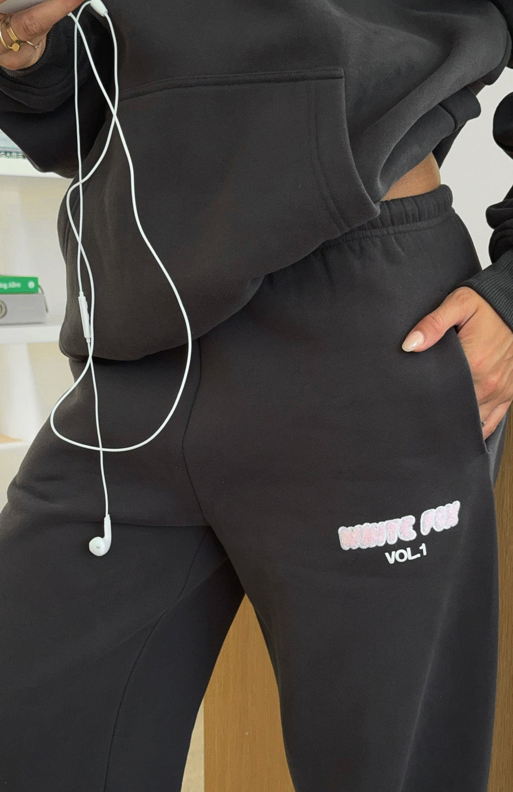 White Fox Vol. 1 Wide Leg Sweatpants Charcoal