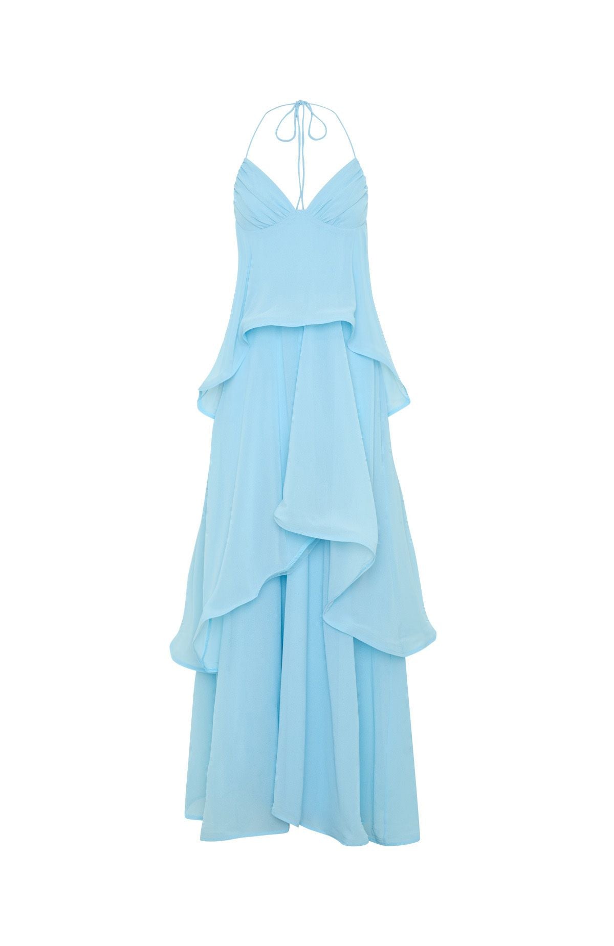 White Fox Twirl With Me Maxi Dress Baby Blue