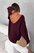 White Fox Softer Love Knit Sweater Merlot