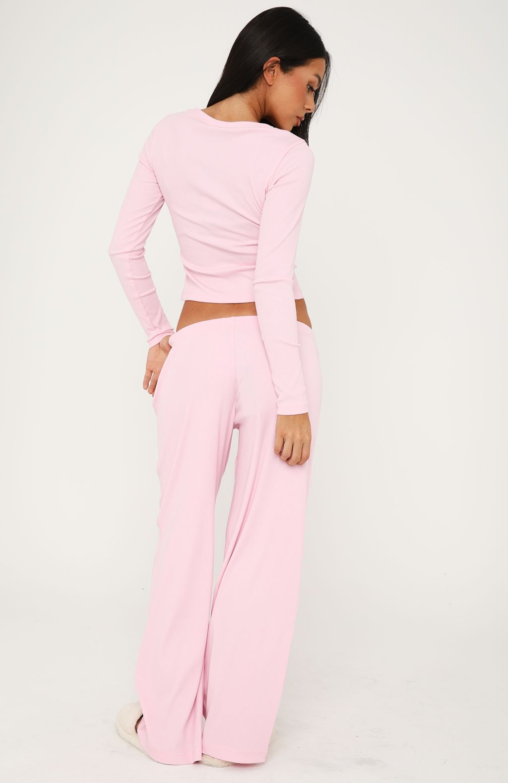 White Fox Secret Confessions Ribbed Pyjama Pants Pink