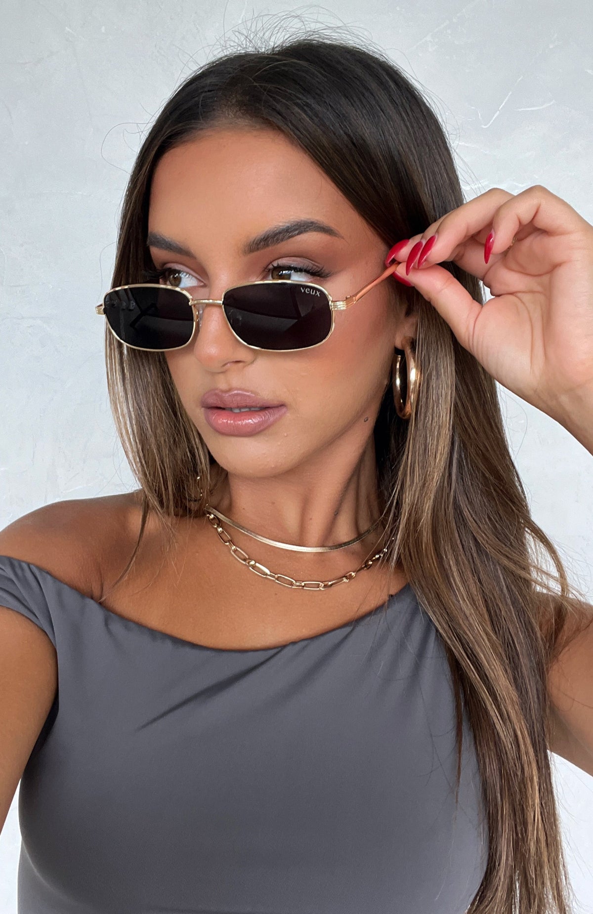 White Fox Canyon Sunglasses Gold/Black Lens