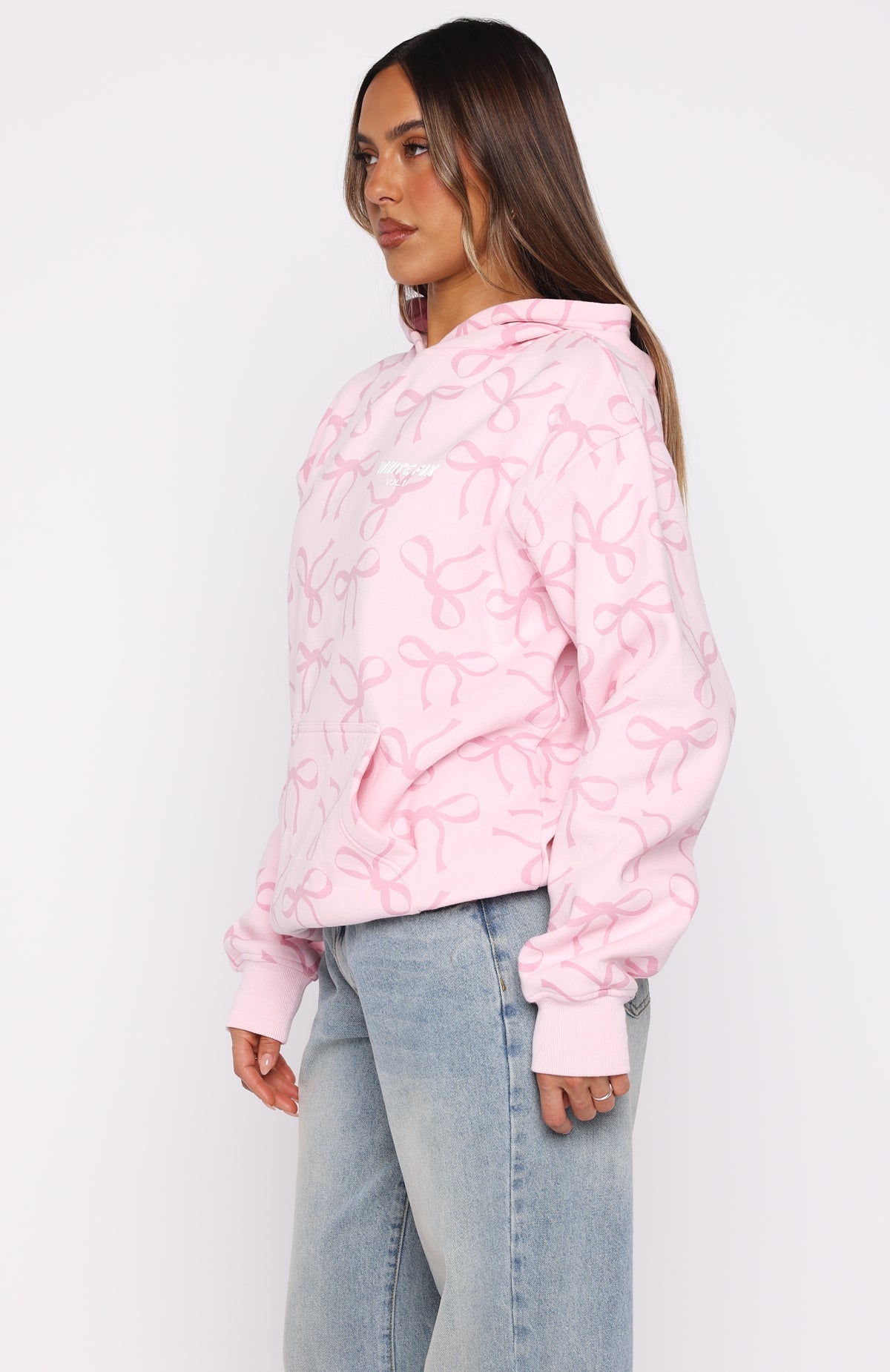 White Fox Vol. 1 Oversized Printed Hoodie Posy Bow