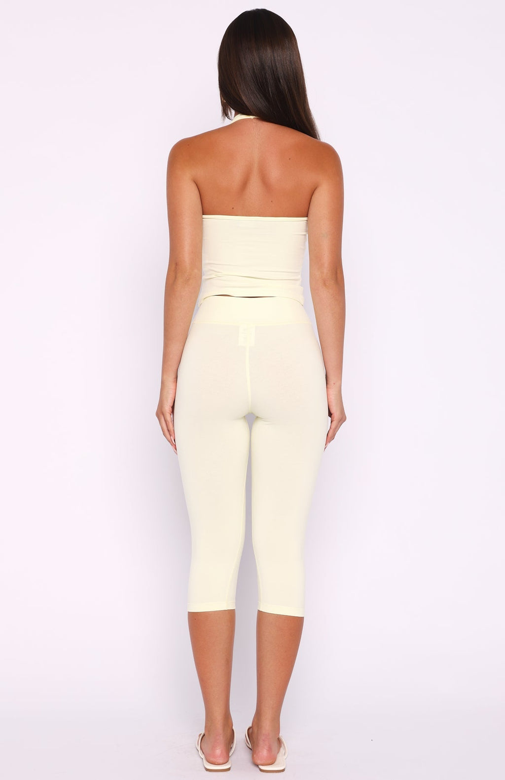 White Fox Focus On The Good Capri Pants Lemon