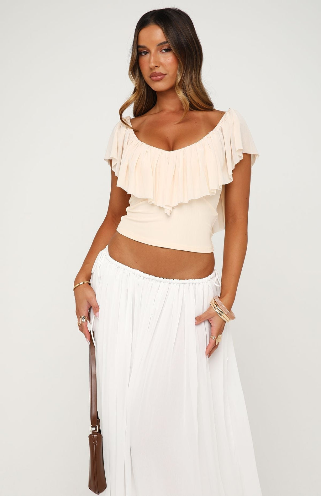 White Fox Breezy Belle Top Cream