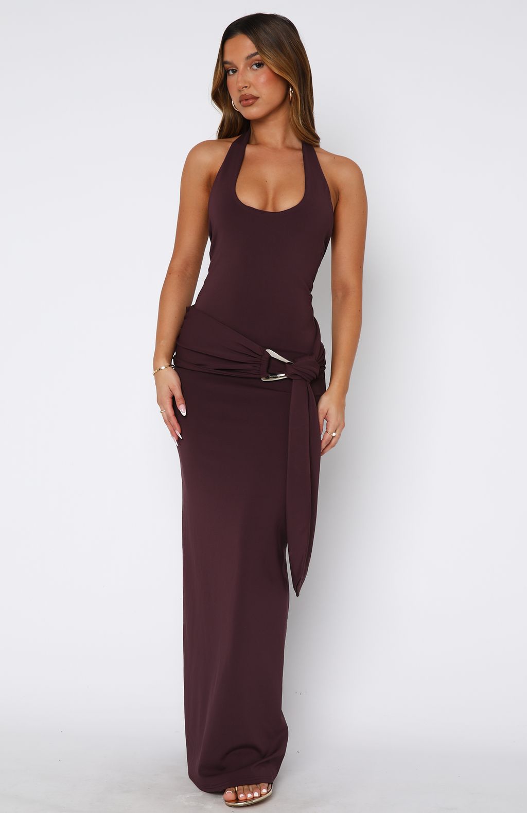 White Fox This Voice Maxi Dress Plum