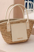 White Fox Vivienne Straw Top Handle Bag Cream