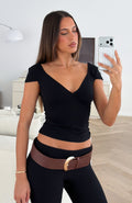 White Fox Delara Belt Chocolate