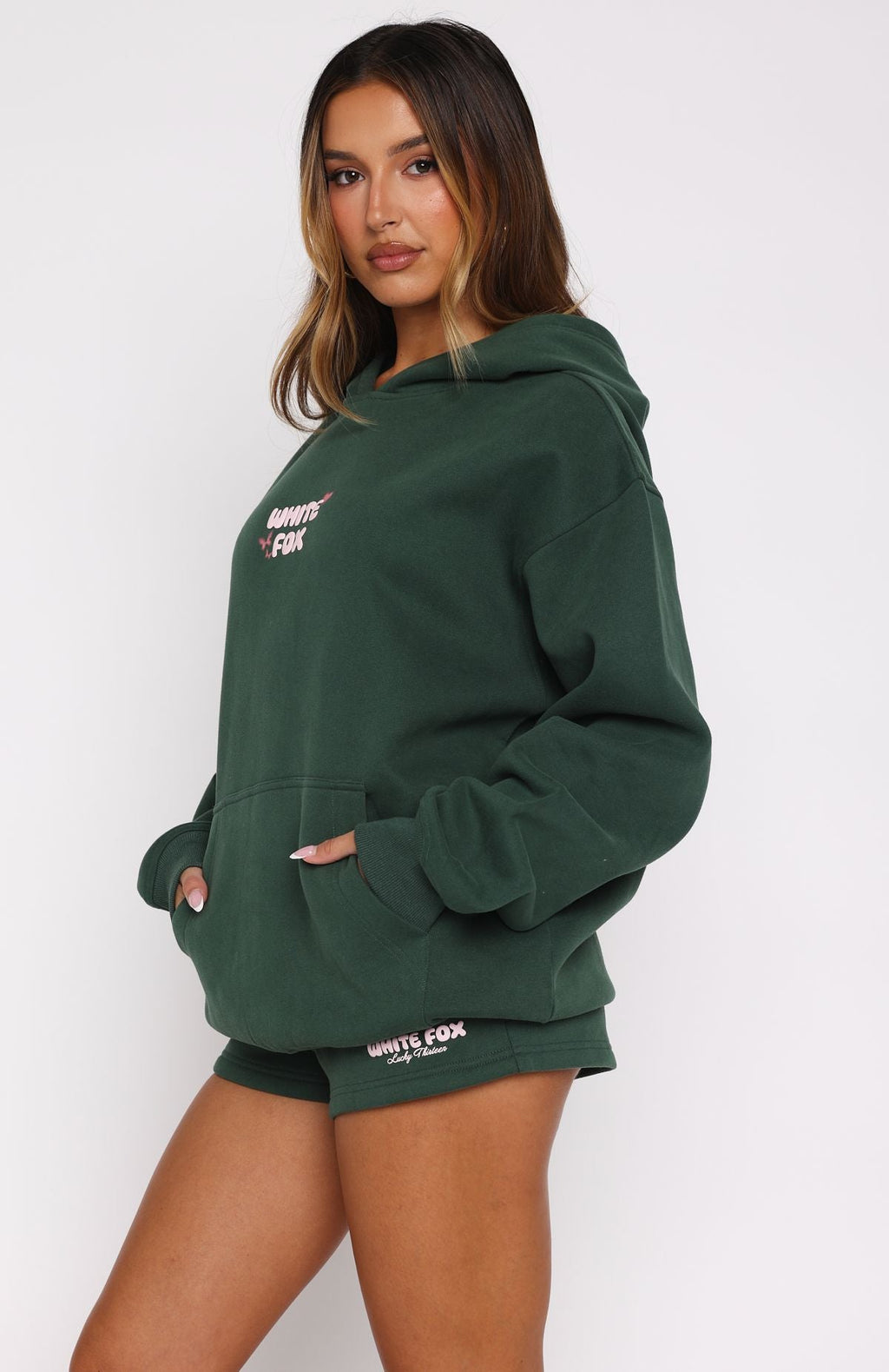 White Fox Lucky Thirteen Stephanie Lounge Shorts Green