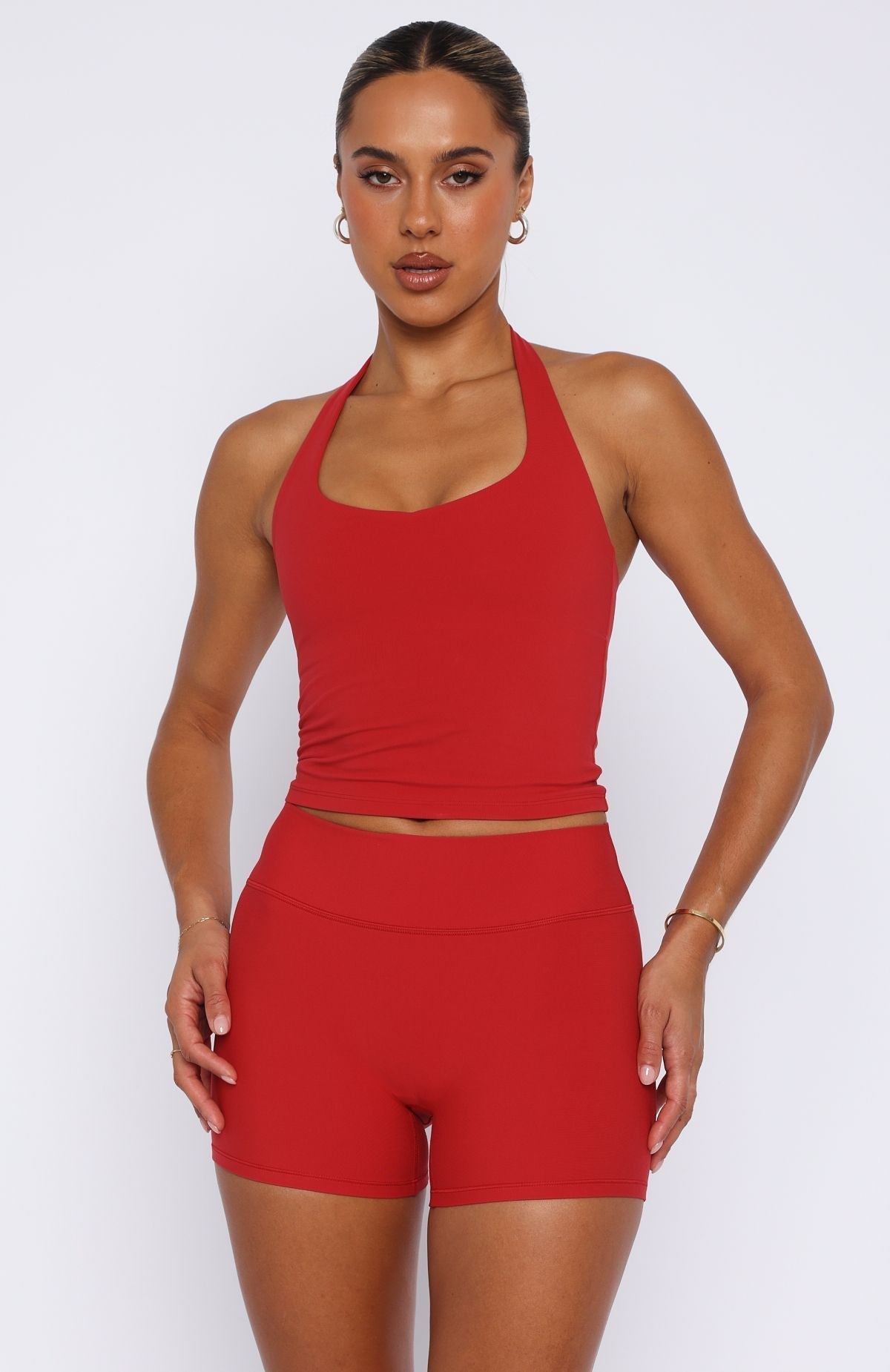 White Fox Body Pump Active Tank Cherry Red