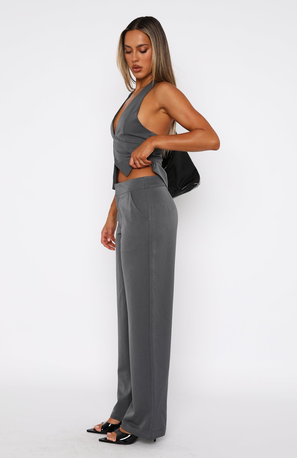 White Fox Only Acting Pants Charcoal