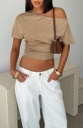 White Fox Evening Light Knit Top Gold