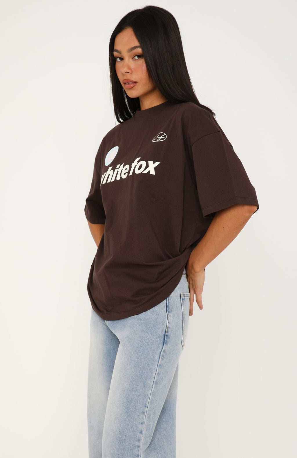 White Fox No Matter What Happens Oversized Tee Chocolate