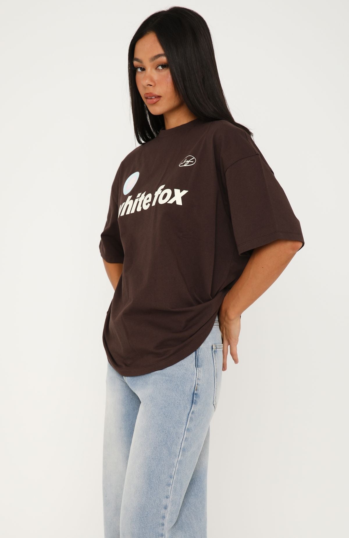 White Fox No Matter What Happens Oversized Tee Chocolate