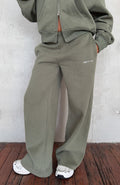 White Fox Test Drive Wide Leg Sweatpants Khaki