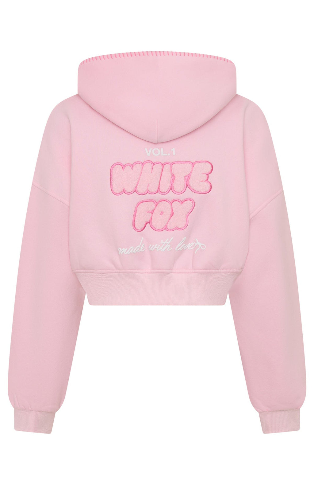 White Fox Vol. 1 Cropped Zip Front Hoodie Posy