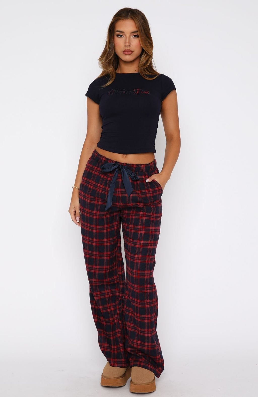 White Fox That Time Of Year Pyjama Pants Red/Navy