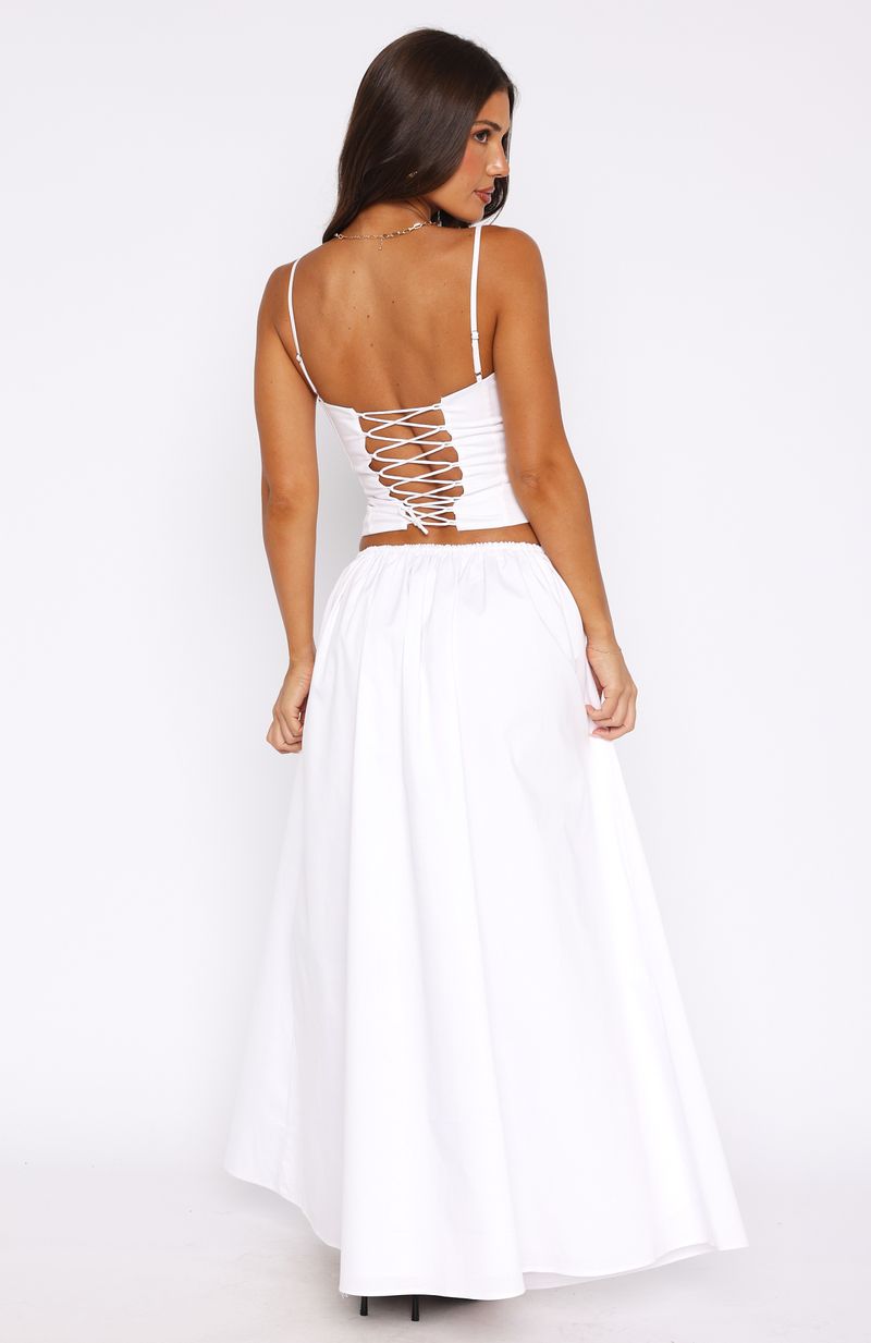 White Fox I'm Too Shy Maxi Skirt White