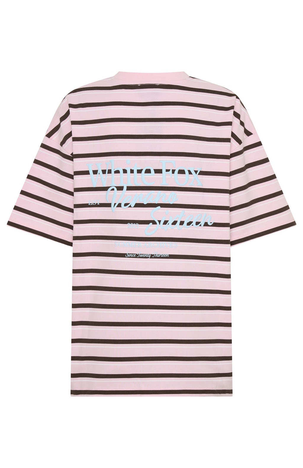 White Fox Verano Sixteen Viola Oversized Tee Pink Stripe