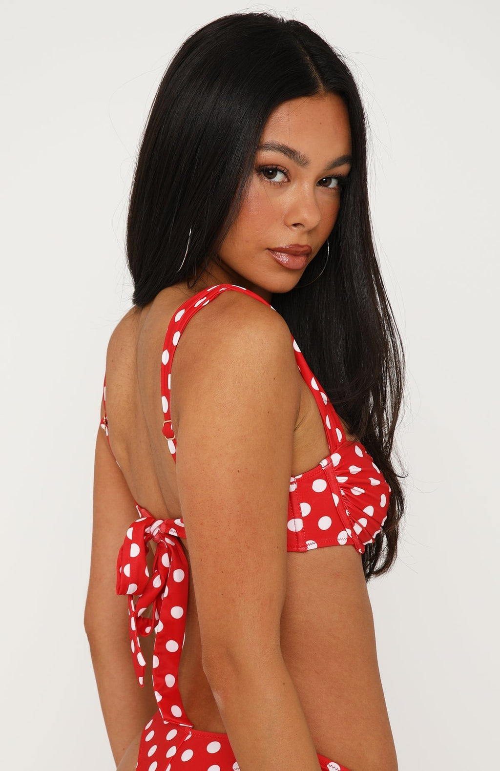 White Fox Balia Bikini Top Cherry Polka Dot