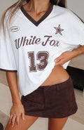 White Fox Life Goals Oversized Sports Tee White