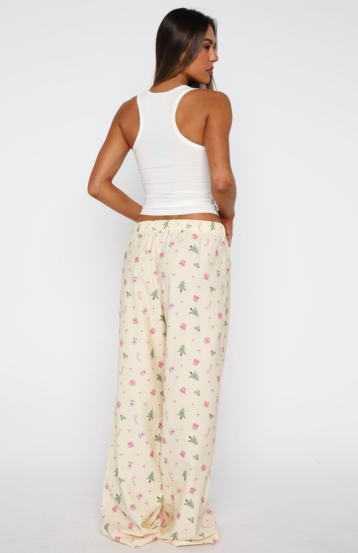 White Fox Sweetheart Pyjama Pants Festive Flicker