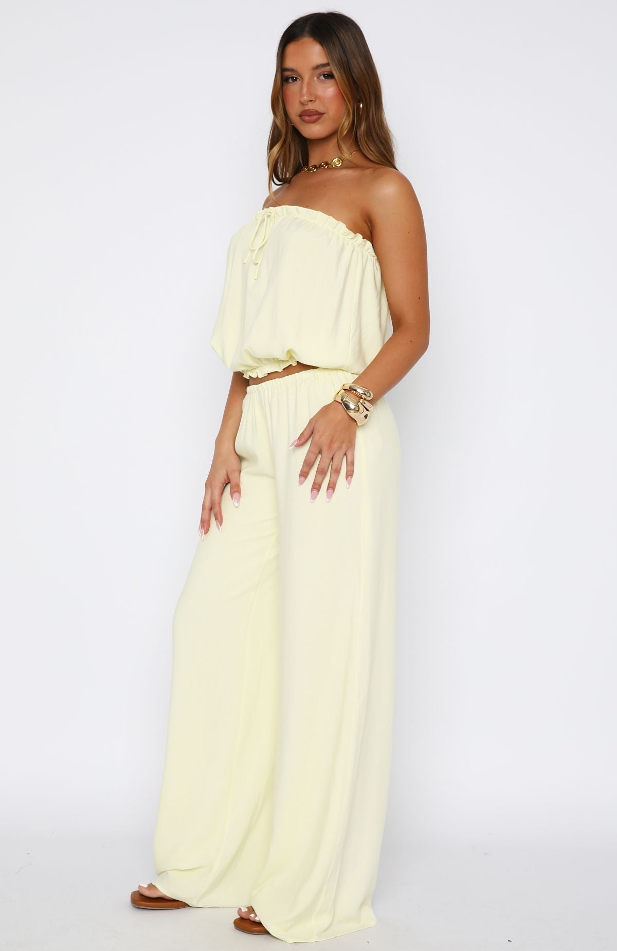 White Fox Golden Child Pants Lemon