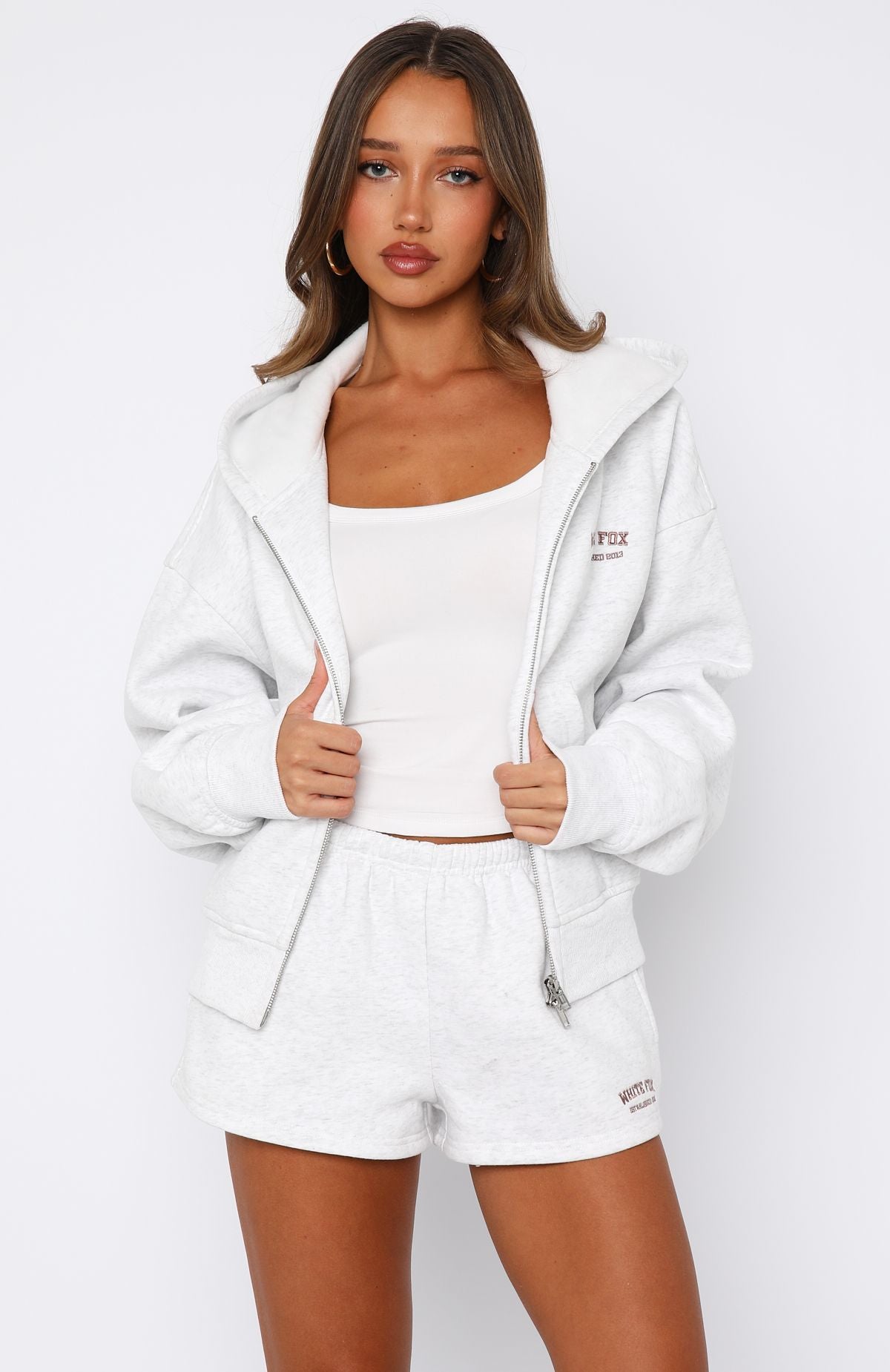 White Fox Can't Miss It Lounge Shorts Grey Marle/Rose Gold