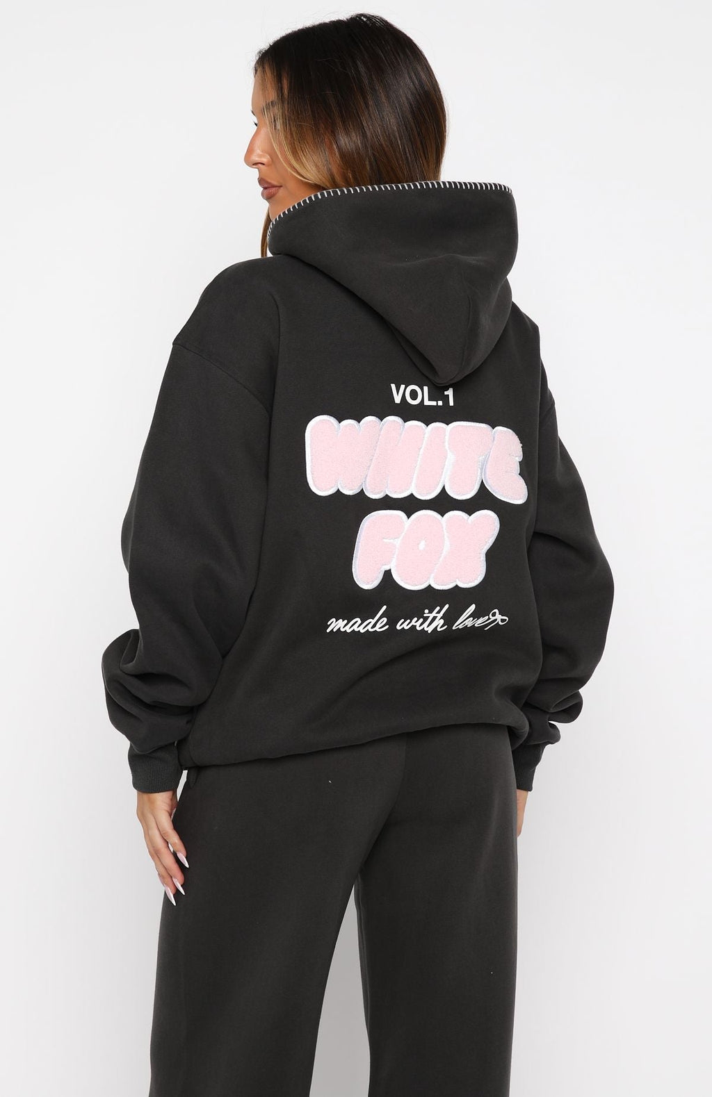 White Fox Vol. 1 Oversized Hoodie Charcoal