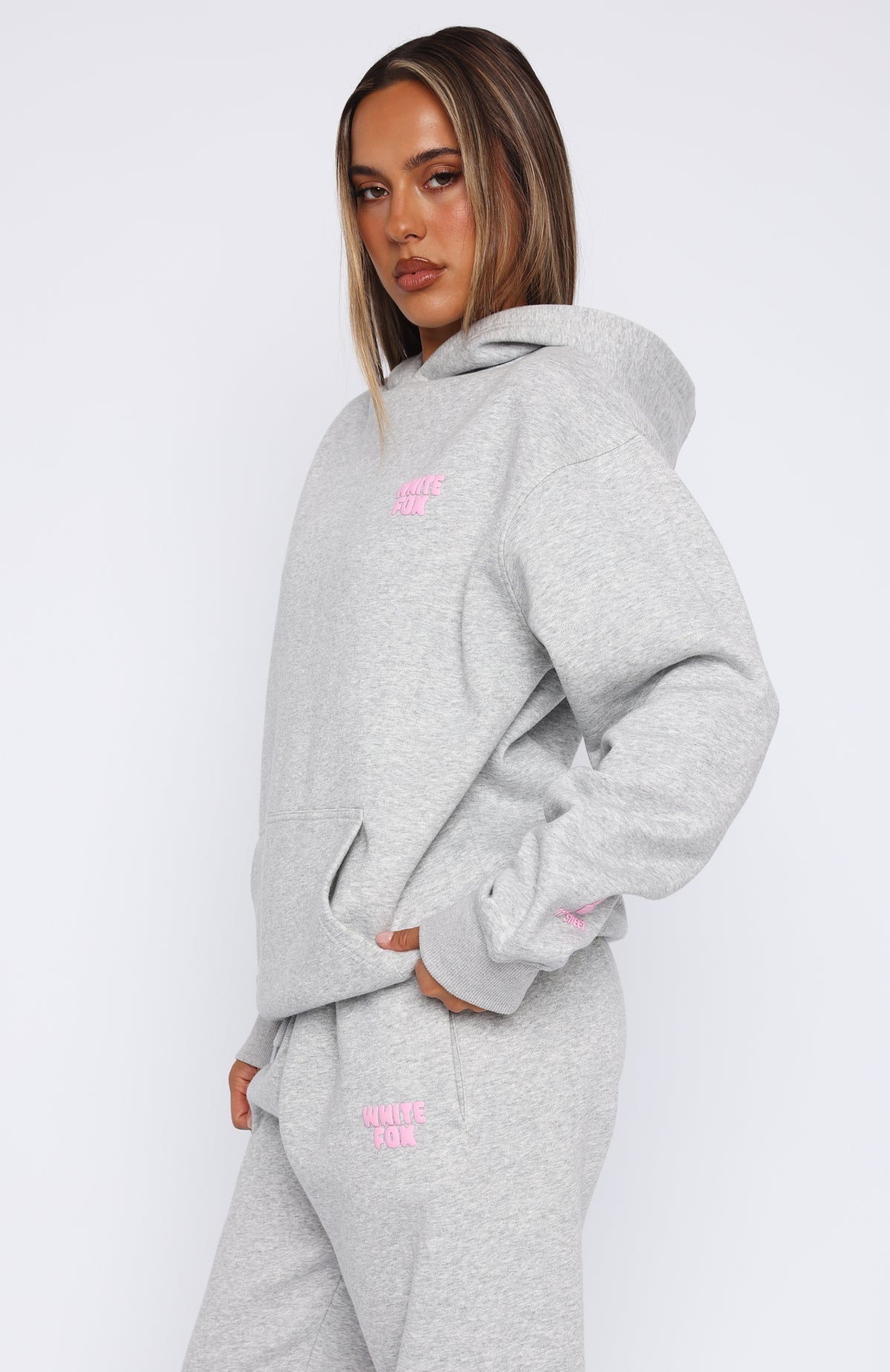 White Fox 11th Street Keeping It Real Oversized Hoodie Jelly Bean
