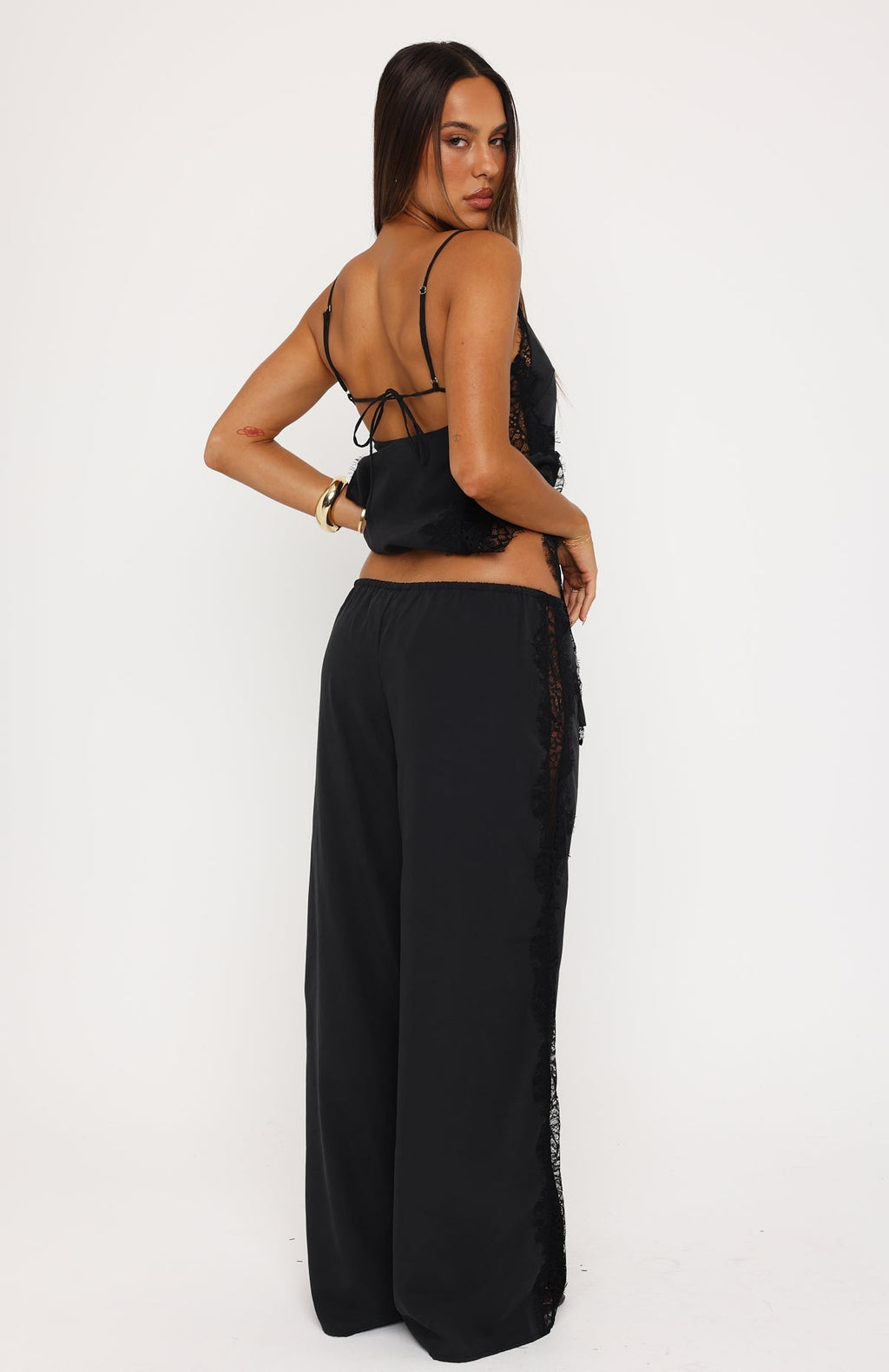 White Fox Porcelain Nights Pants Black