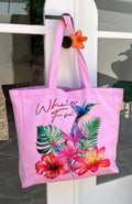 White Fox Morning Calm Tote Bag Pink