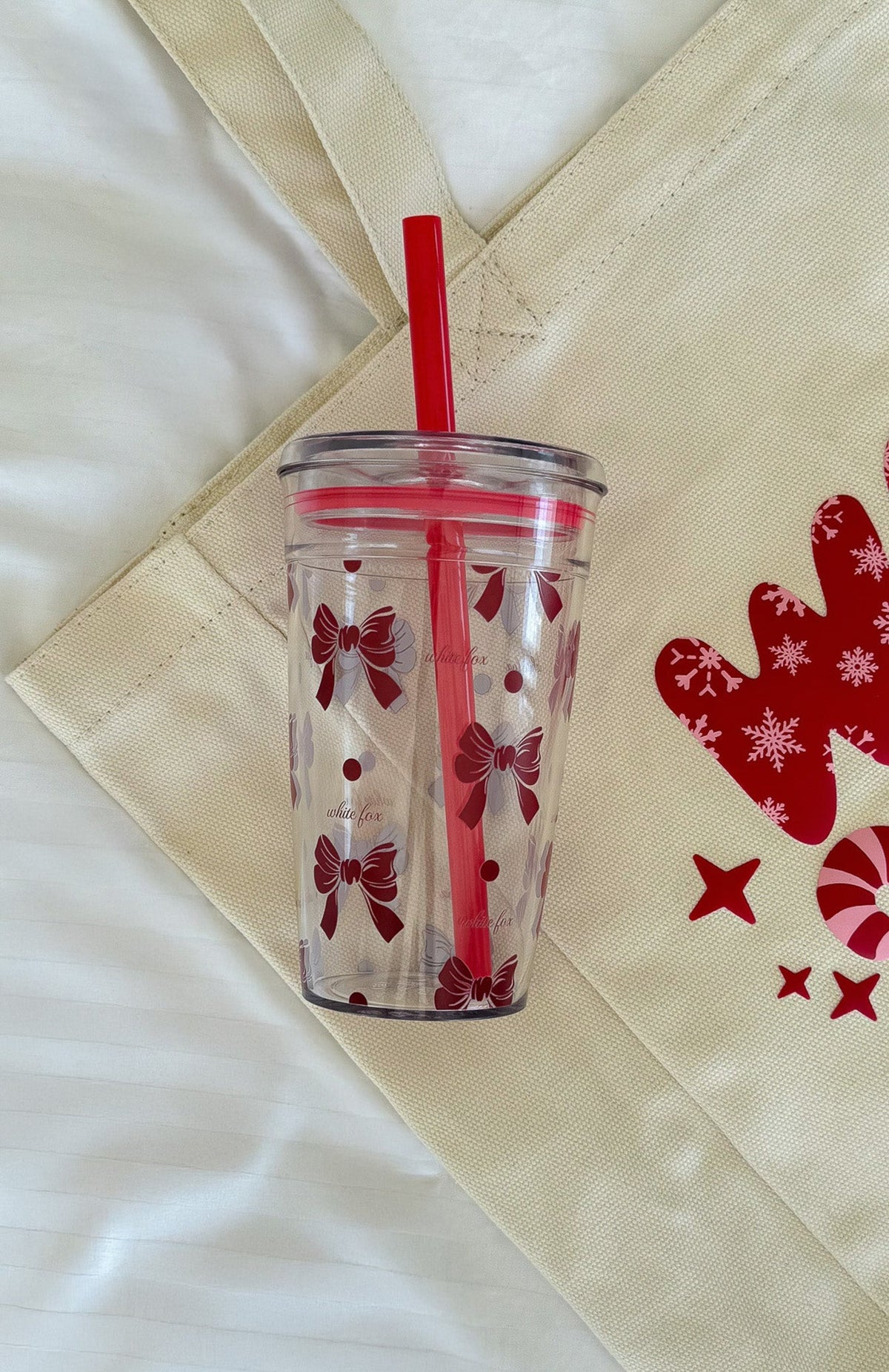 White Fox Calista Tumbler 450ml Bow Bliss