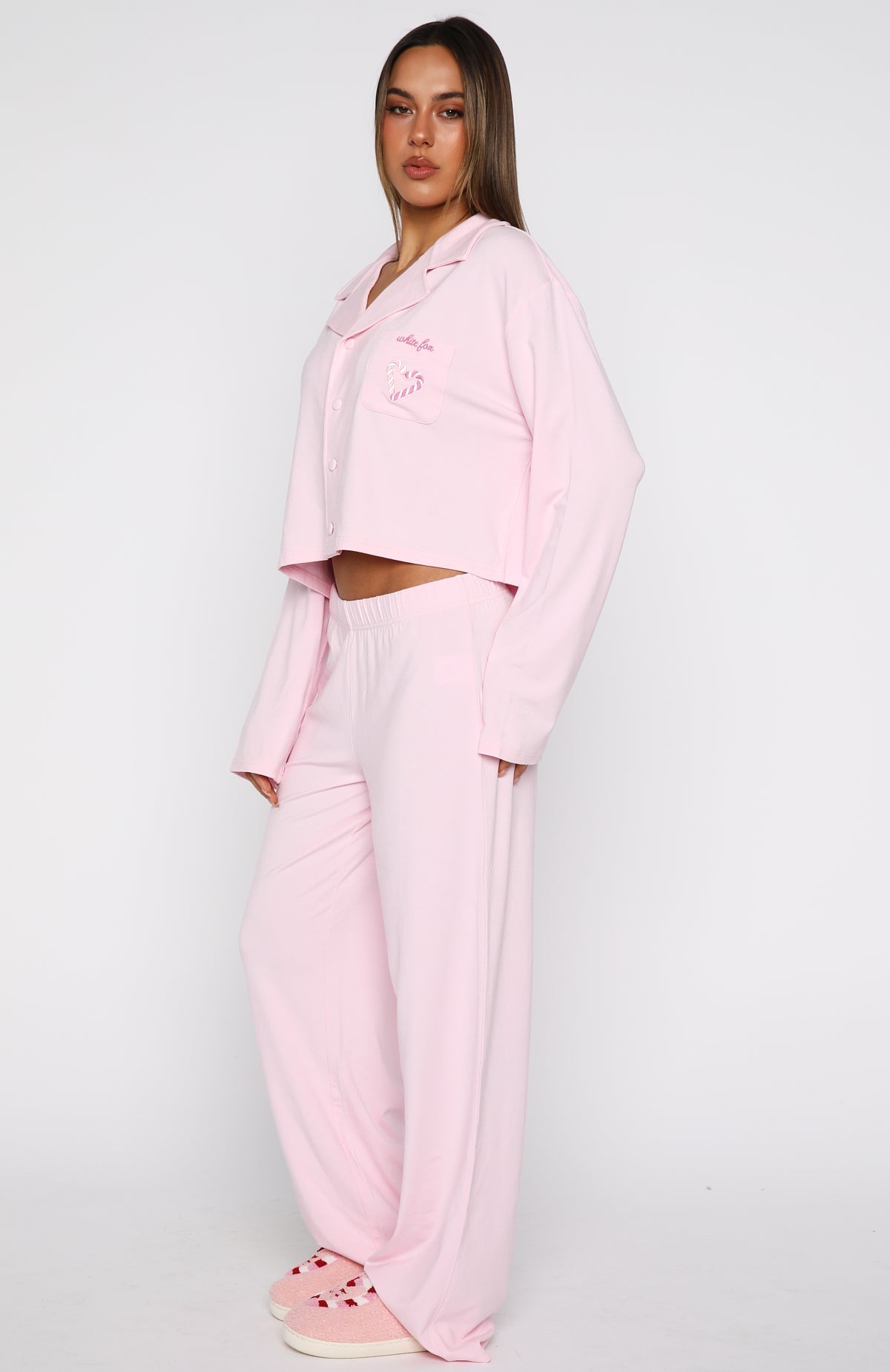 White Fox Bedtime Bliss Pyjama Set Soft Pink