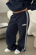 White Fox Studio 17 Spencer Wide Leg Sweatpants Navy