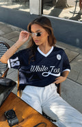 White Fox Hit A Home Run Oversized Jersey Navy