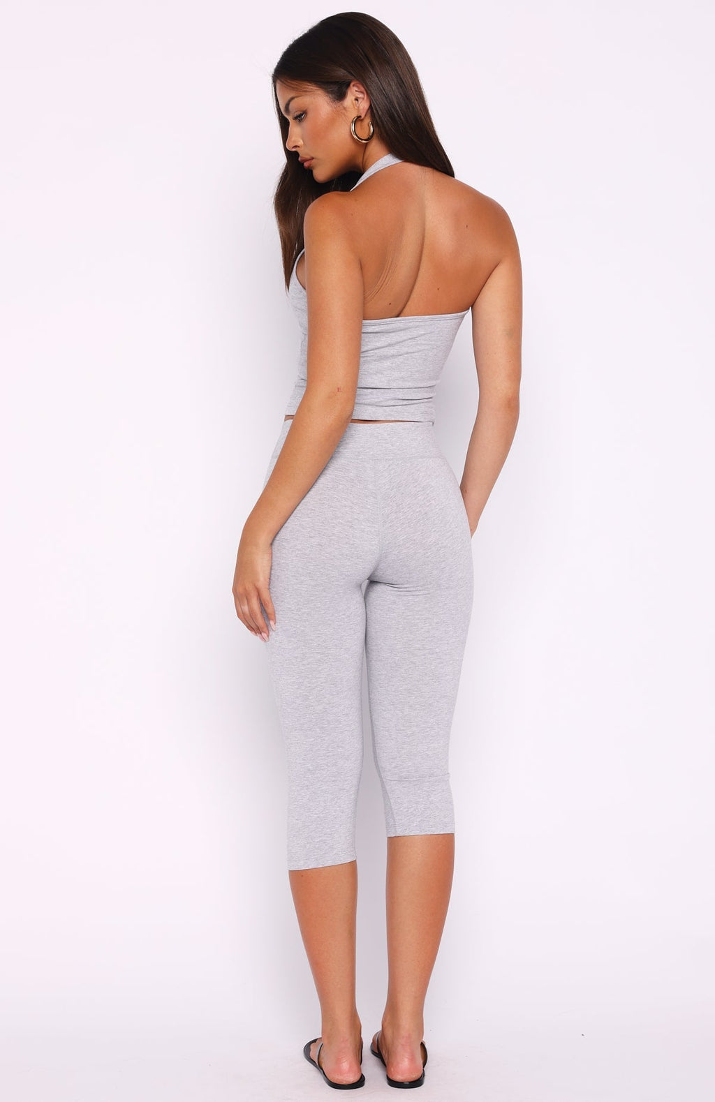 White Fox Focus On The Good Capri Pants Grey Marle