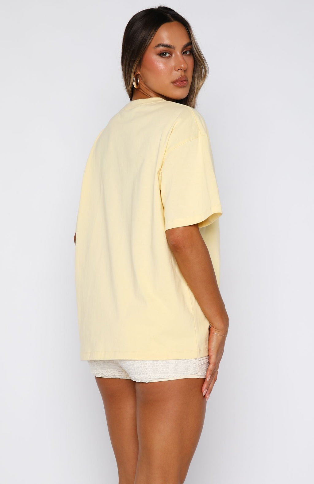 White Fox Got That Glow Oversized Tee Lemon