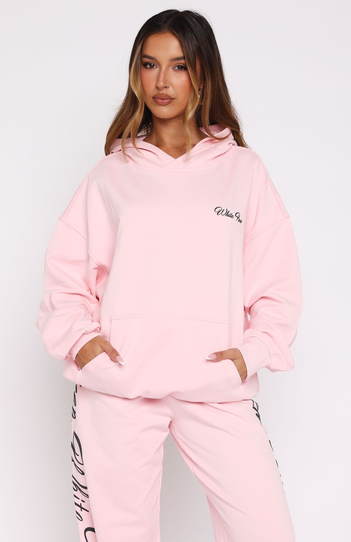 White Fox Lucky Thirteen Shaya Oversized Hoodie Soft Pink