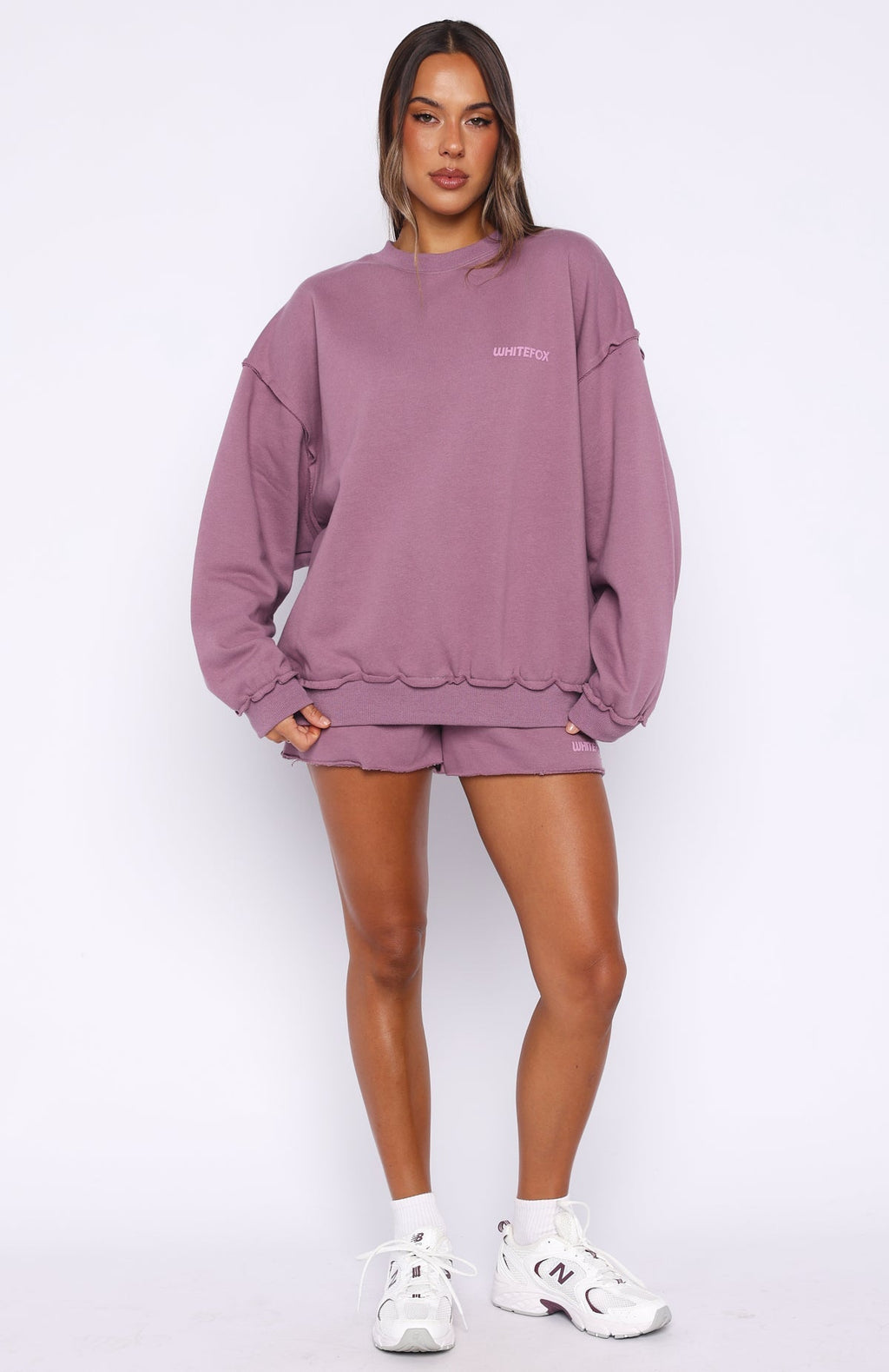 White Fox On My Own Terms Lounge Shorts Dusty Plum