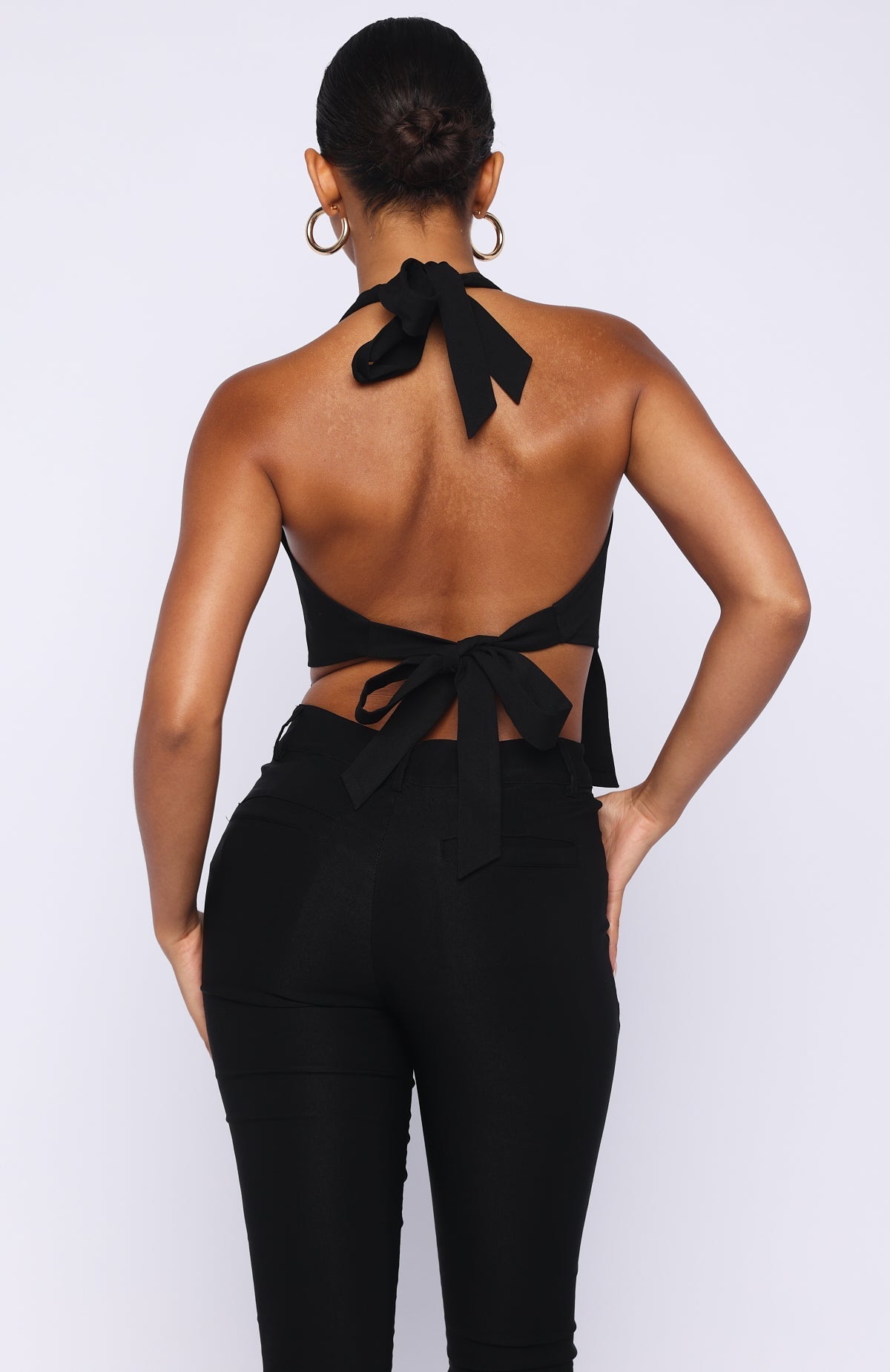 White Fox All I Needed Halter Top Black