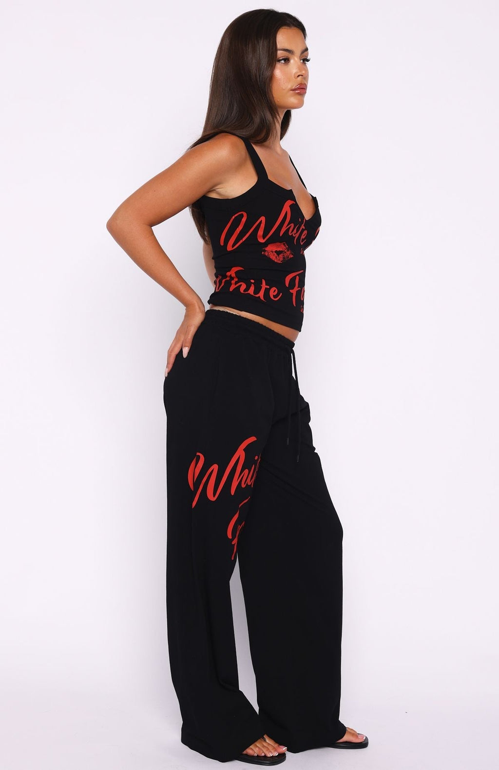 White Fox Never Fades Track Pants Black