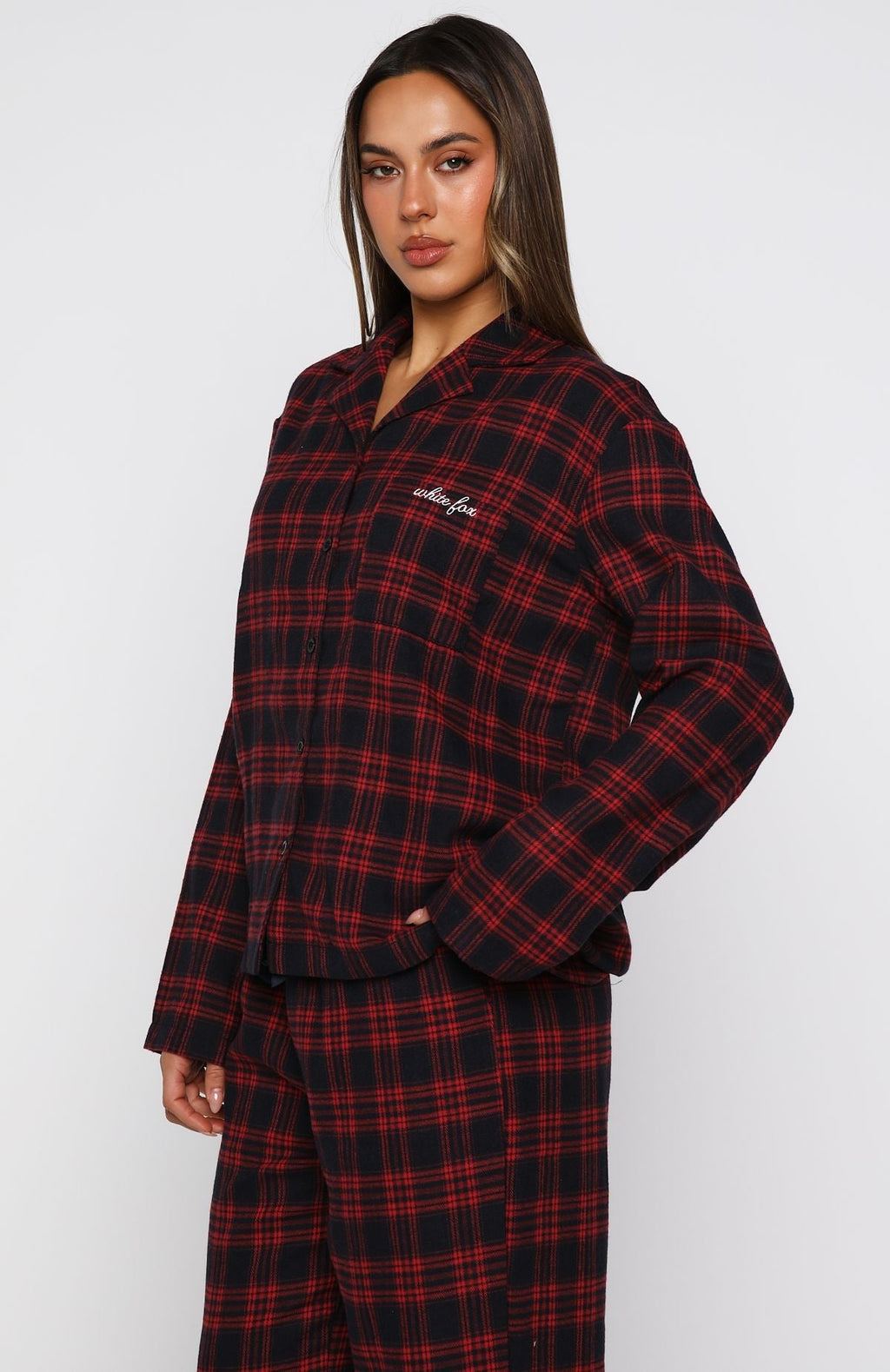White Fox That Time Of Year Long Sleeve Pyjama Top Red/Navy