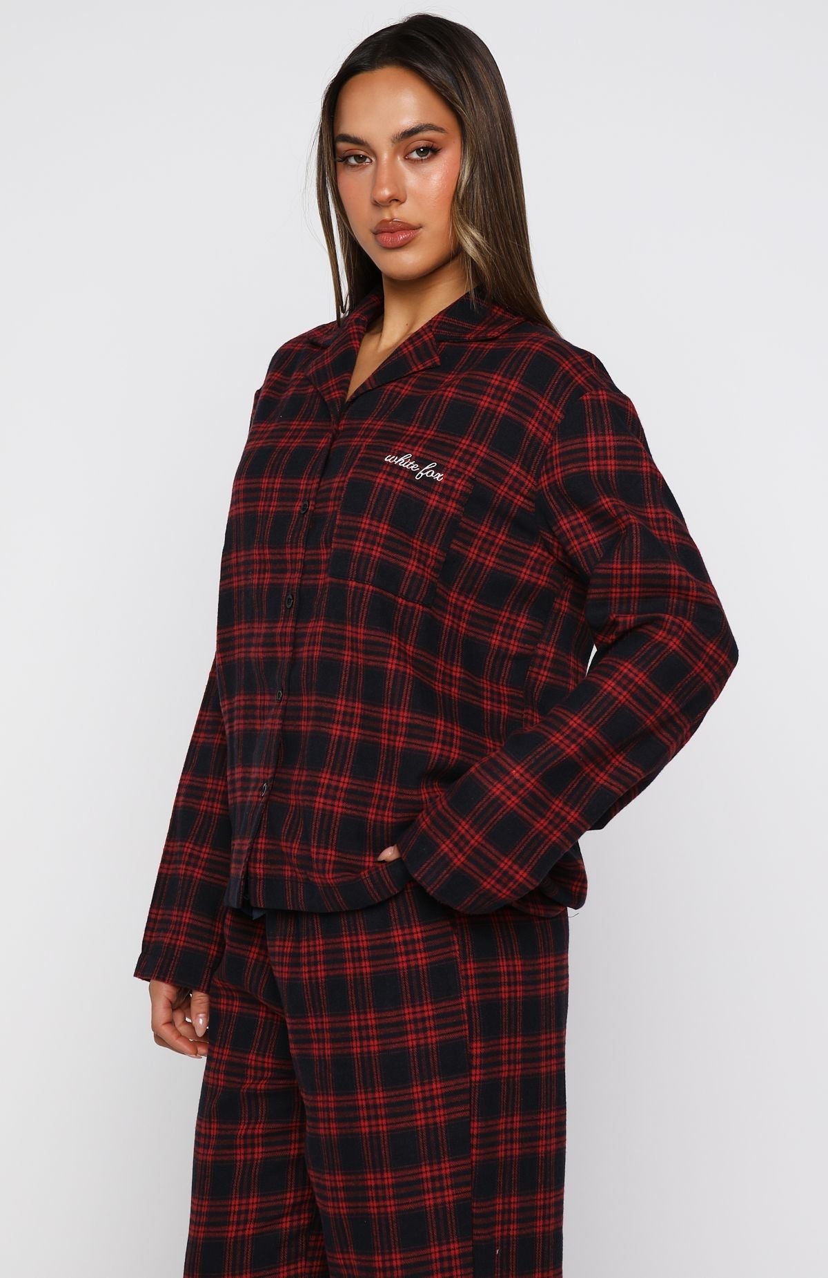 White Fox That Time Of Year Long Sleeve Pyjama Top Red/Navy