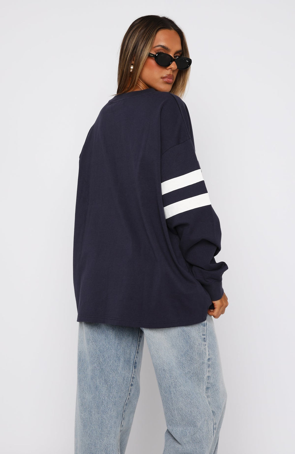 White Fox You're My Inspiration Long Sleeve Tee Navy