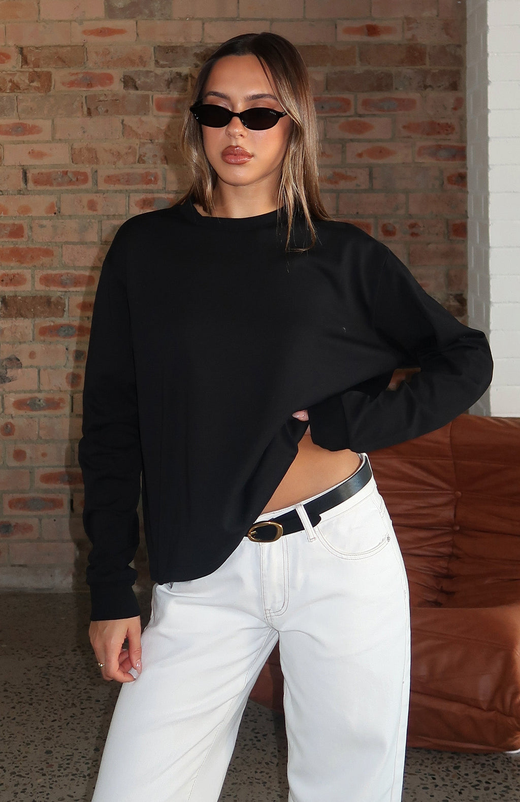 White Fox Staying Ahead Long Sleeve Tee Black