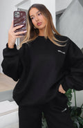 White Fox Test Drive Oversized Sweater Black