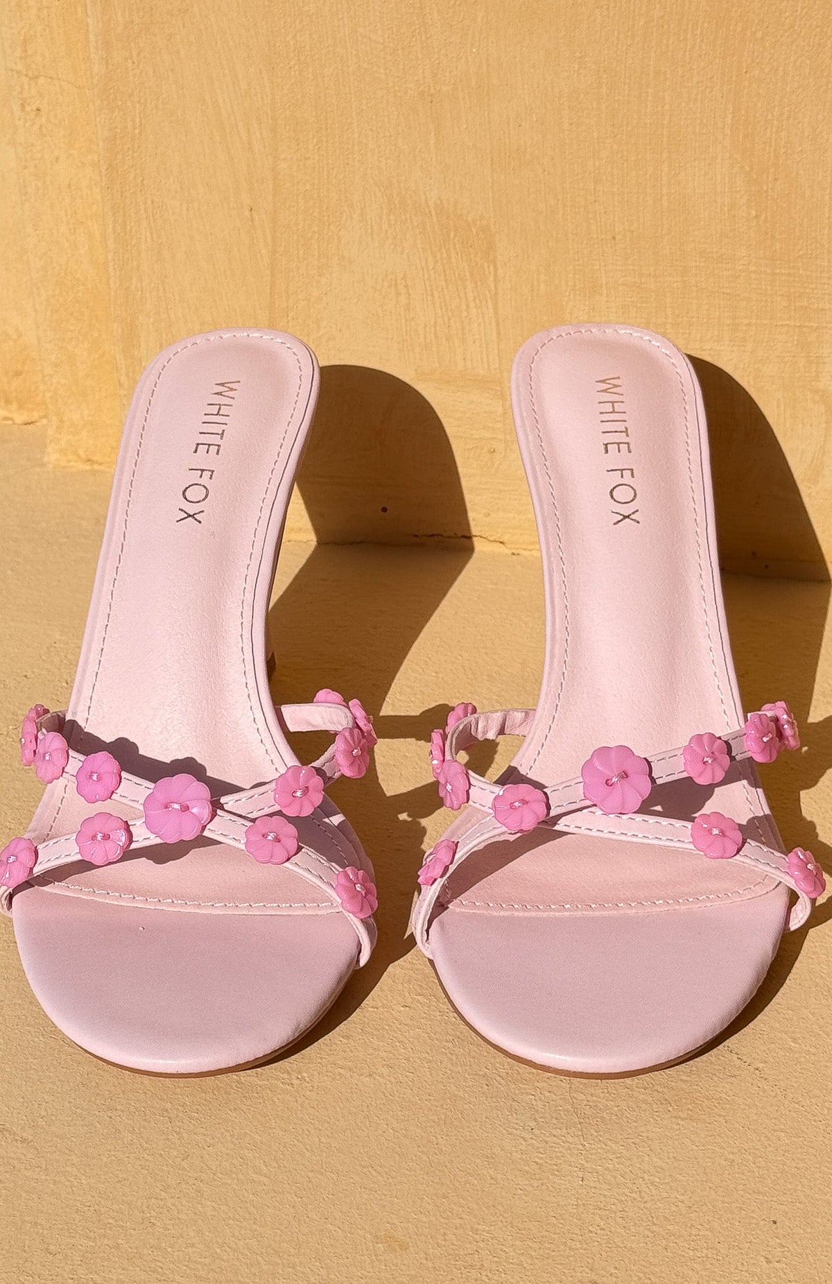 White Fox Marlo Mules Baby Pink