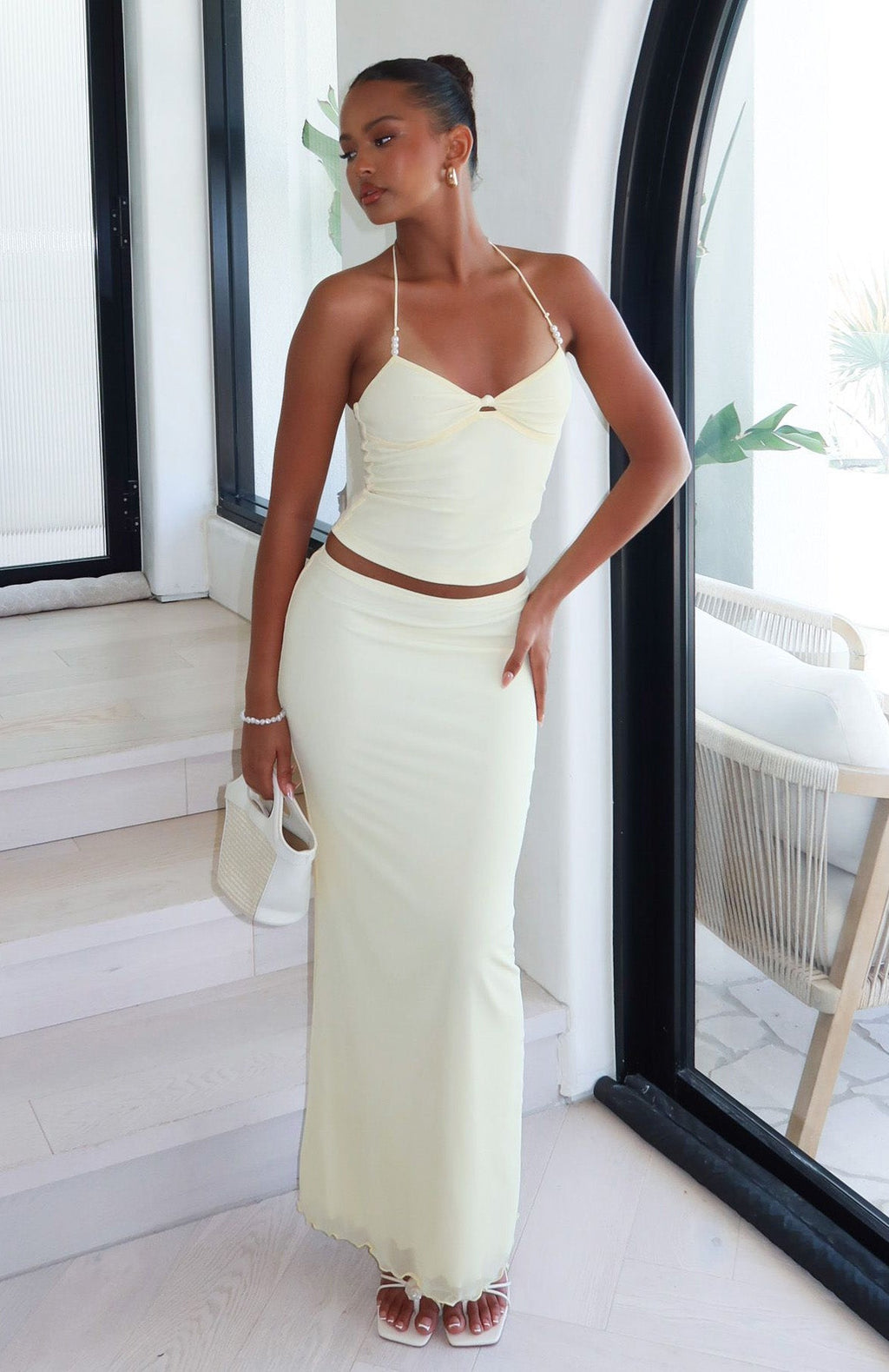 White Fox Lemon Squeeze Maxi Skirt Lemon