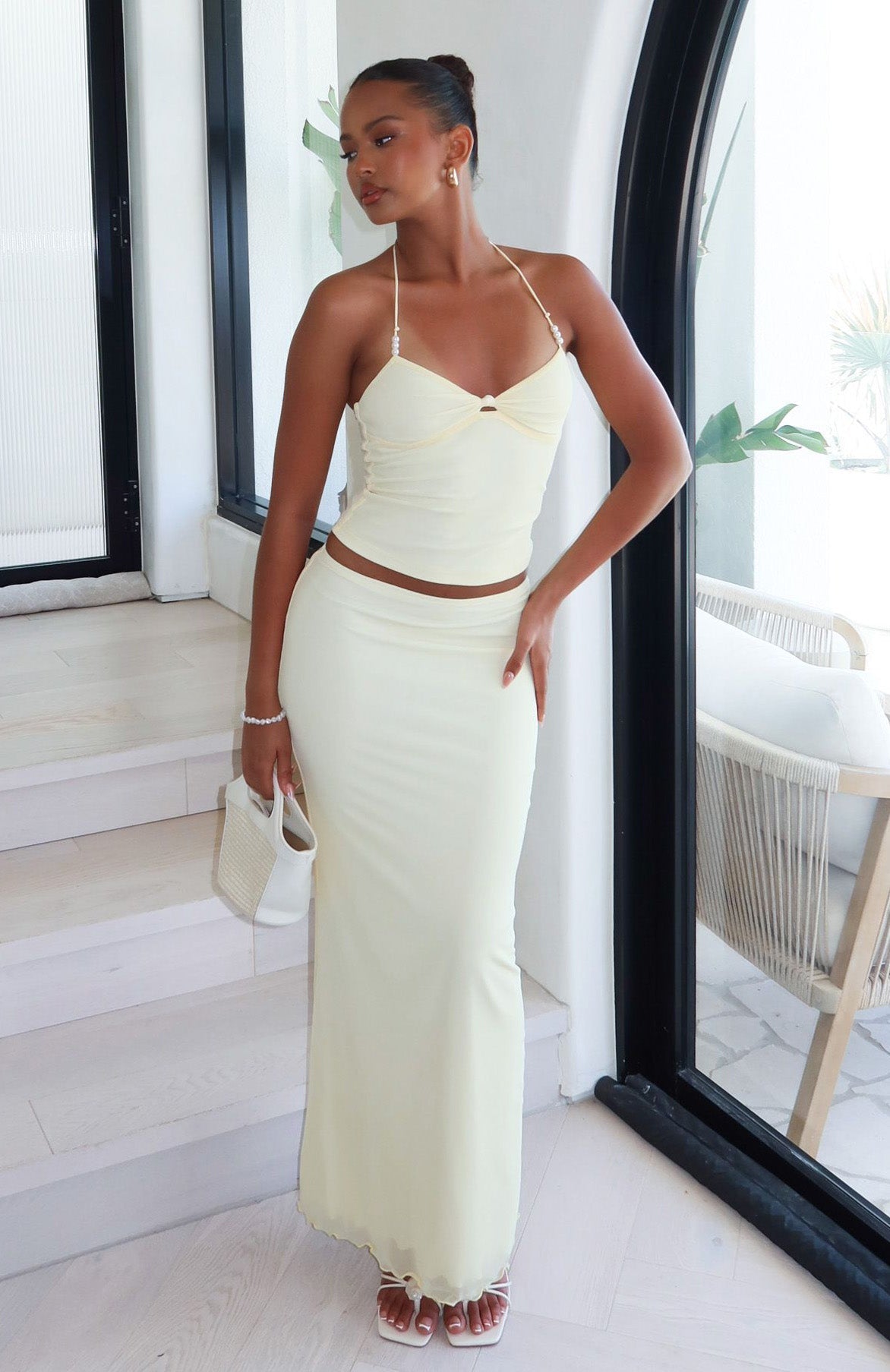 White Fox Lemon Squeeze Maxi Skirt Lemon